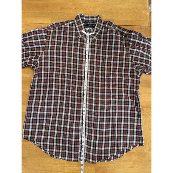 RALPH LAUREN Shirt Mens XL Blake Two-Ply Cotton Plaid Button Down Green Blue Red - Picture 3 of 5
